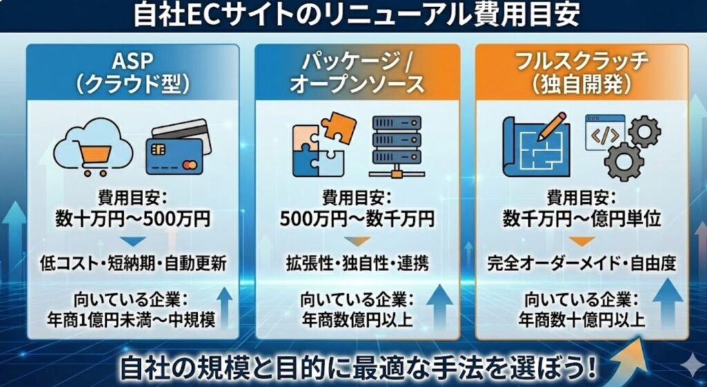 自社ECサイトのリニューアル費用の目安とは?