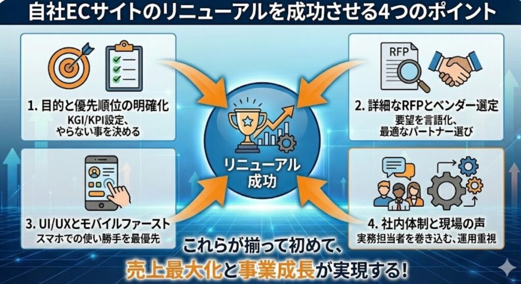 自社ECサイトのリニューアルを成功させる4つのポイント