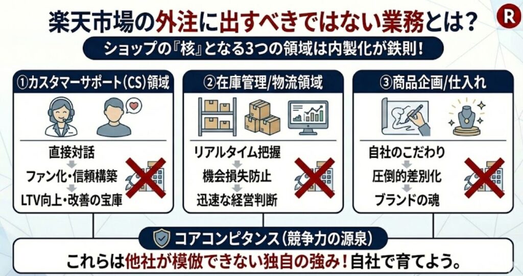 楽天市場の外注に出すべきではない業務とは？
