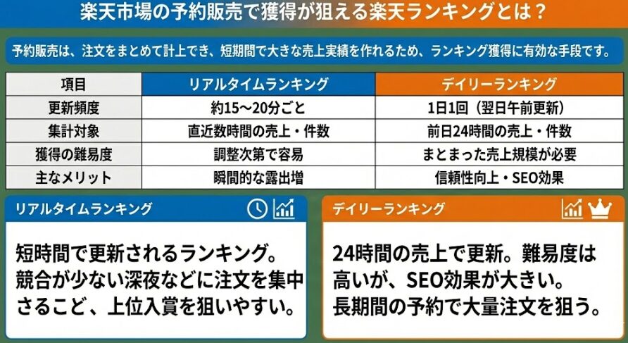 楽天市場の予約販売を活用することで獲得が狙える楽天ランキングとは？