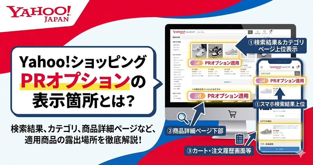 Yahoo!ショッピングのPRオプションの表示箇所とは？