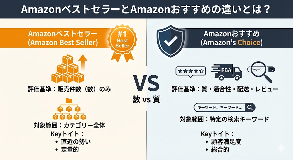 AmazonベストセラーとAmazonおすすめの違いとは？