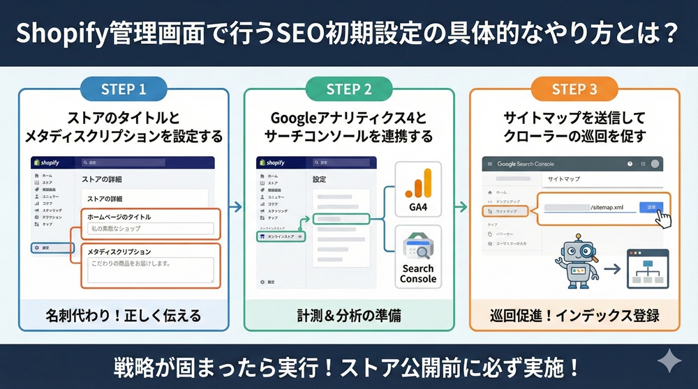 Shopify管理画面で行うSEO初期設定の具体的なやり方とは？