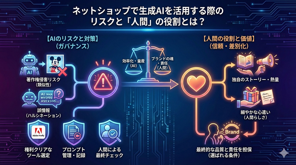 ネットショップで生成AIを活用する際のリスクと「人間」の役割とは?