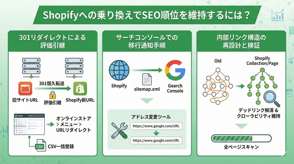Shopifyへの乗り換えでSEO順位を維持するには?