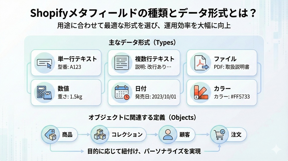 Shopifyメタフィールドの種類とデータ形式とは?