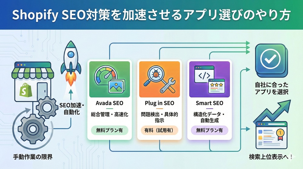 ShopifyのSEO対策を加速させるアプリ選びのやり方とは？