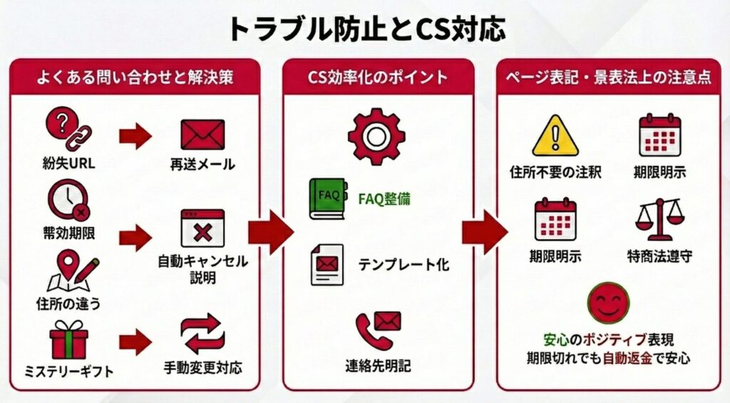 ソーシャルギフトのトラブル防止とCS対応