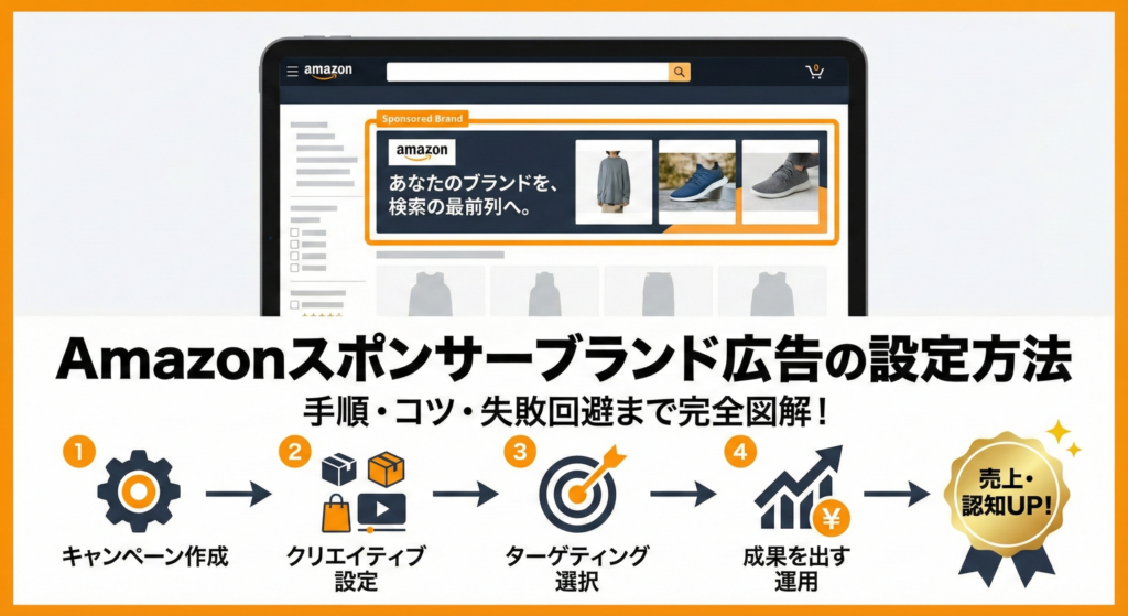 【Amazon】スポンサーブランド広告の設定方法とは？事前準備から設定手順、よくある失敗まで解説