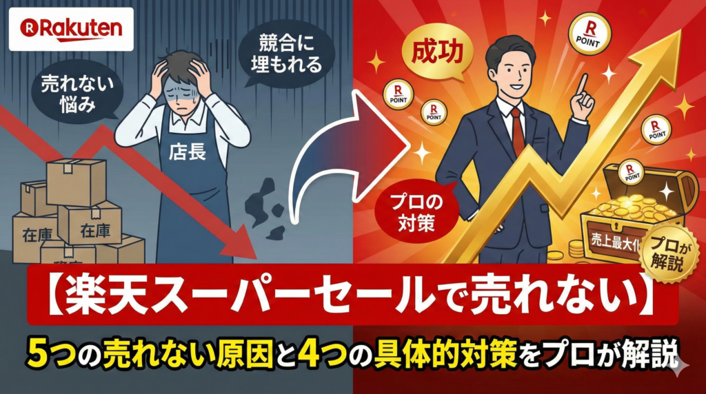 【楽天スーパーセールで売れない】5つの売れない原因と4つの具体的対策をプロが解説