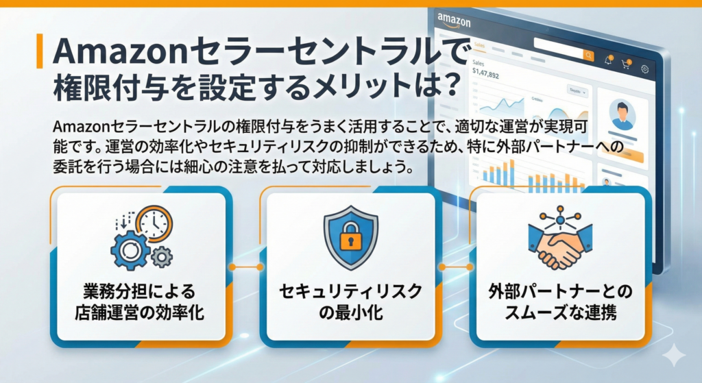 Amazonセラーセントラルで権限付与を設定するメリット