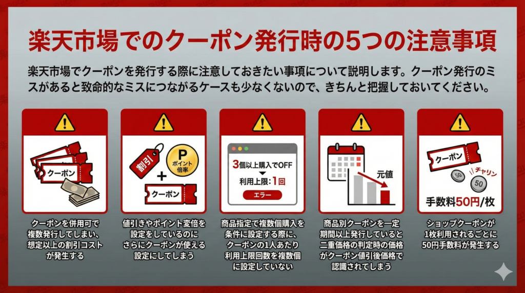楽天市場でのクーポン発行時の5つの注意事項