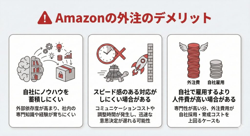 Amazonの外注のデメリット