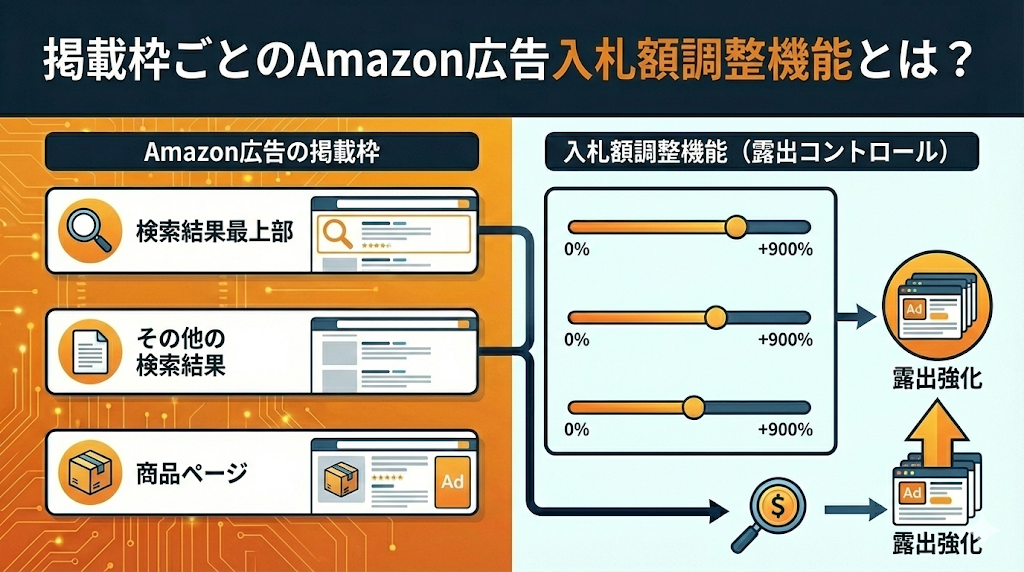 掲載枠ごとのAmazon広告入札額調整機能とは？