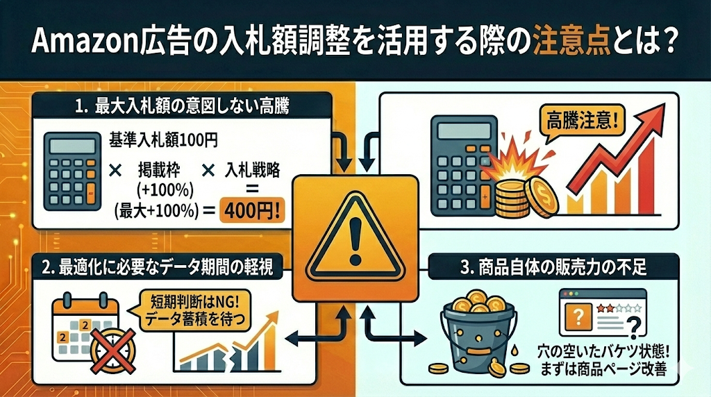 Amazon広告の入札額調整を活用する際の注意点とは？