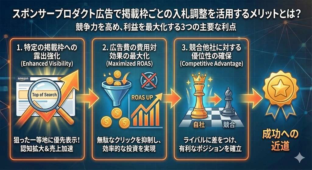 スポンサープロダクト広告で掲載枠ごとの入札調整を活用するメリットとは？