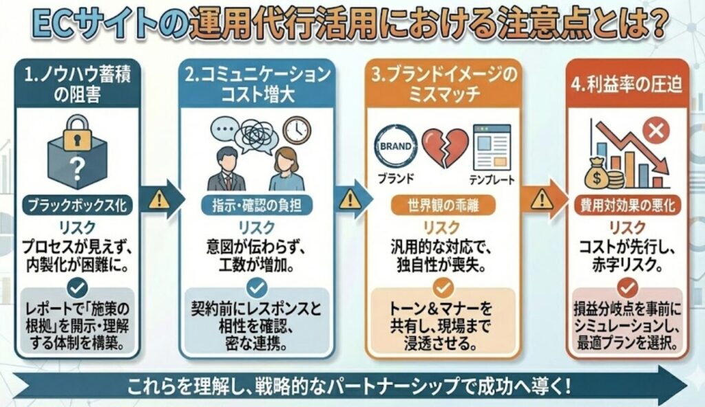 ECサイトの運用代行活用における注意点とは?