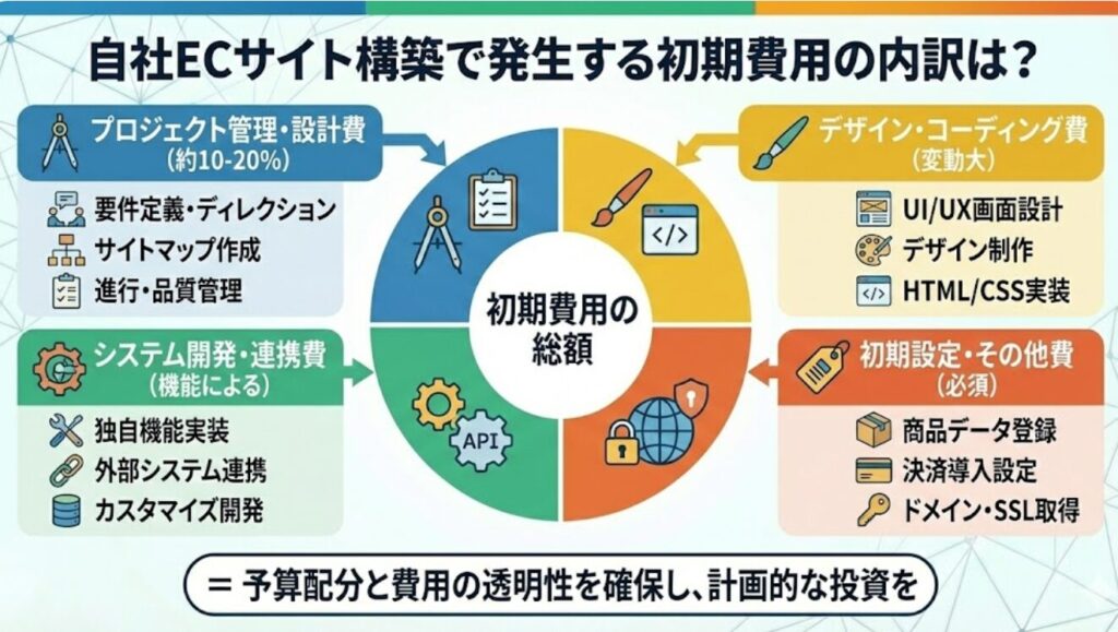 自社ECサイト構築で発生する初期費用の内訳は？