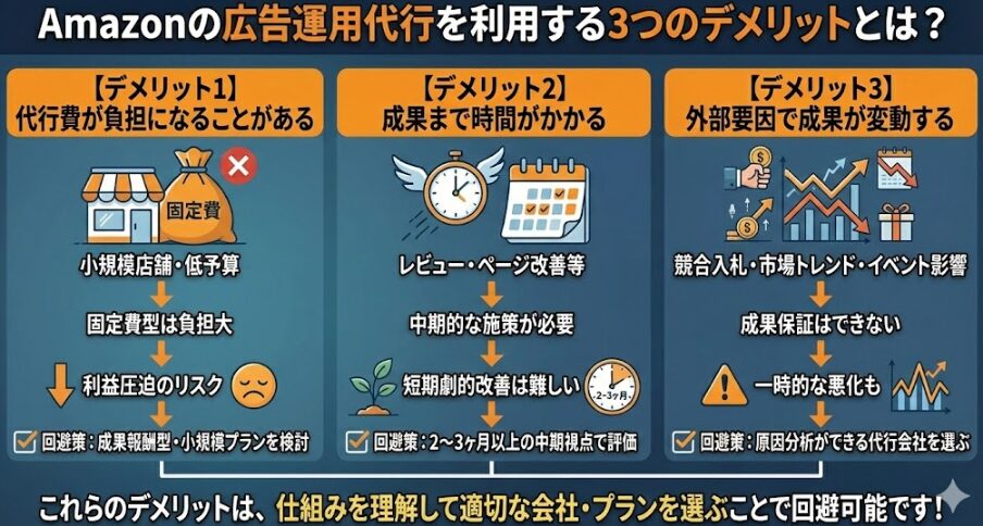 Amazonの広告運用代行を利用する3つのデメリットとは？