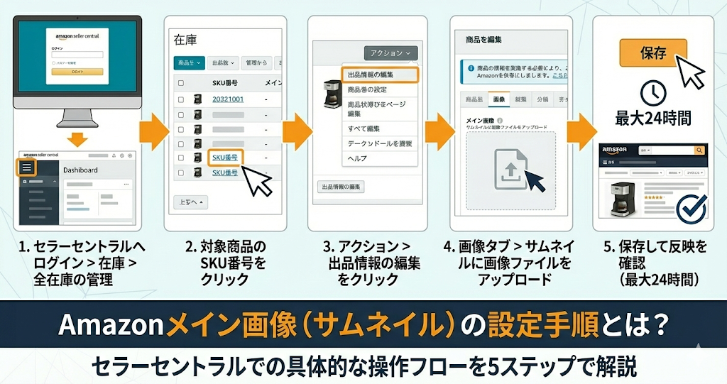 Amazonメイン画像(サムネイル)の設定手順とは?