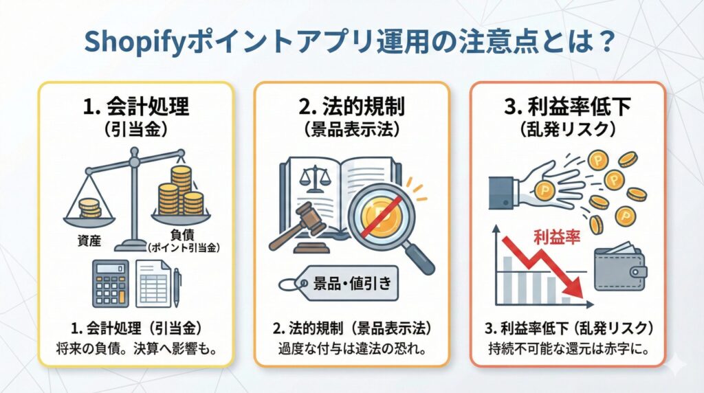 Shopifyポイントアプリ運用の注意点とは?