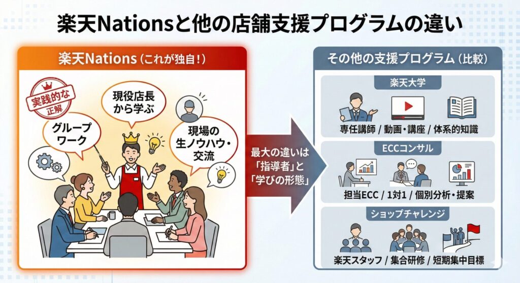 楽天Nationsと他の店舗支援プログラムの違い