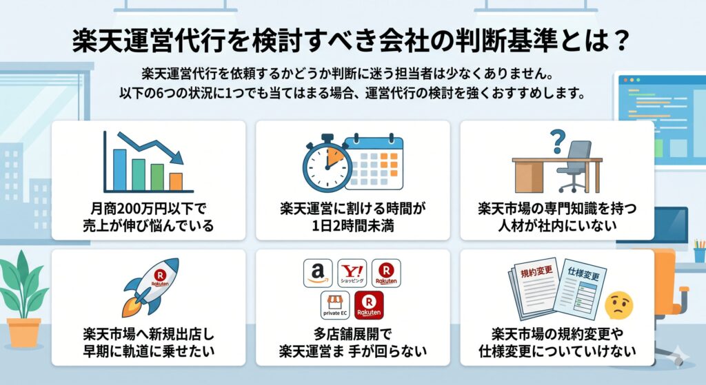 楽天運営代行を検討すべき会社の判断基準とは？