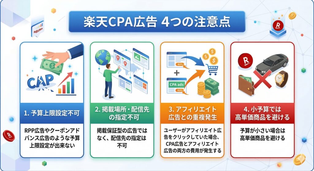 楽天CPA広告の4つの注意点