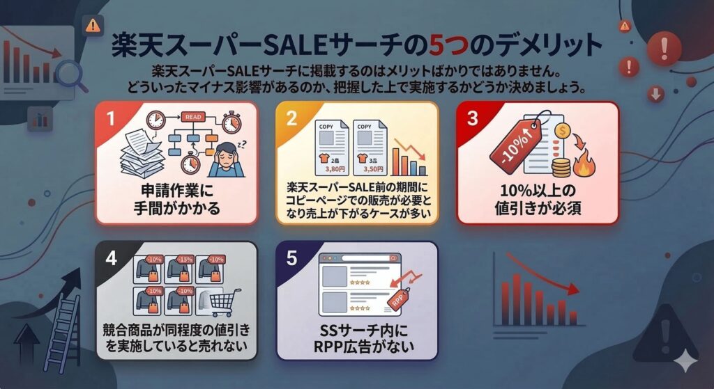 楽天スーパーSALEサーチの5つのデメリット