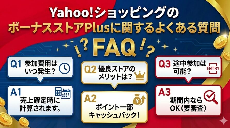YahooショッピングのボーナスストアPlusに関するよくある質問