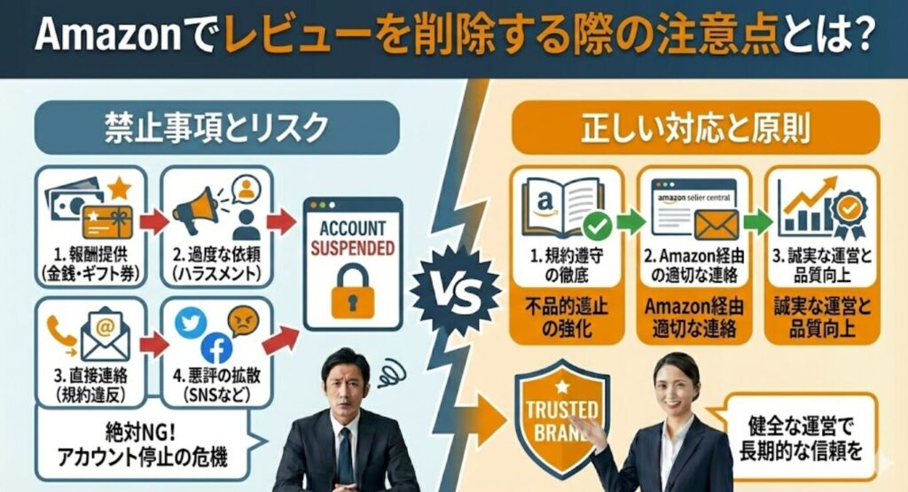 Amazonでレビューを削除する際の注意点とは？