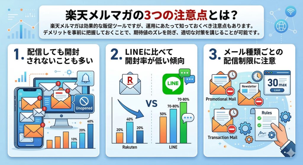 楽天メルマガの3つの注意点とは？