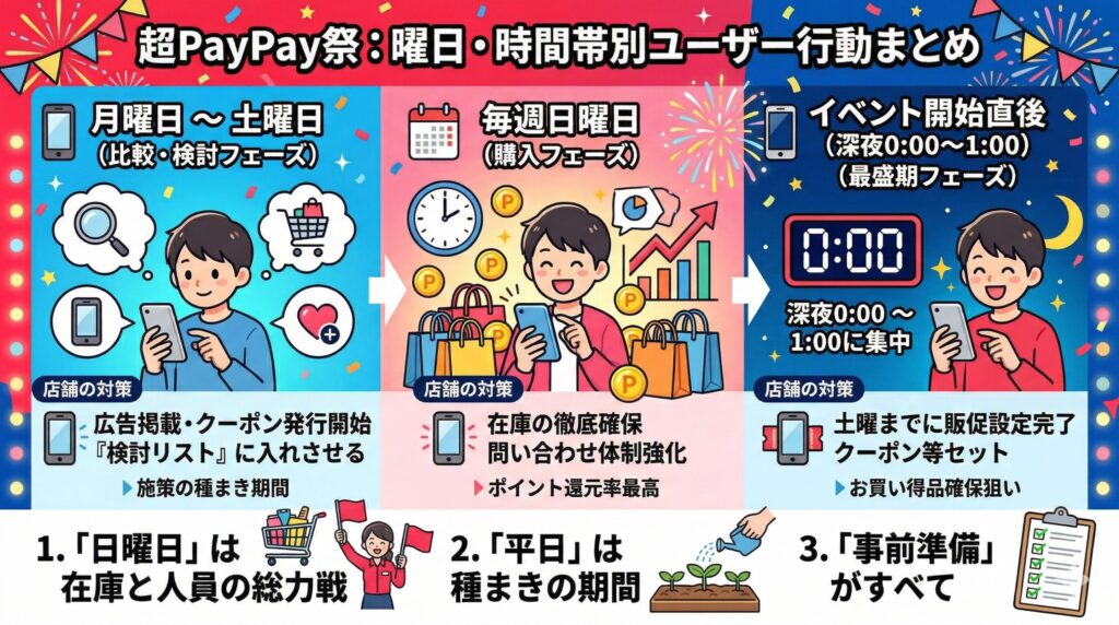 超PayPay祭：曜日・時間帯別ユーザー行動まとめ
