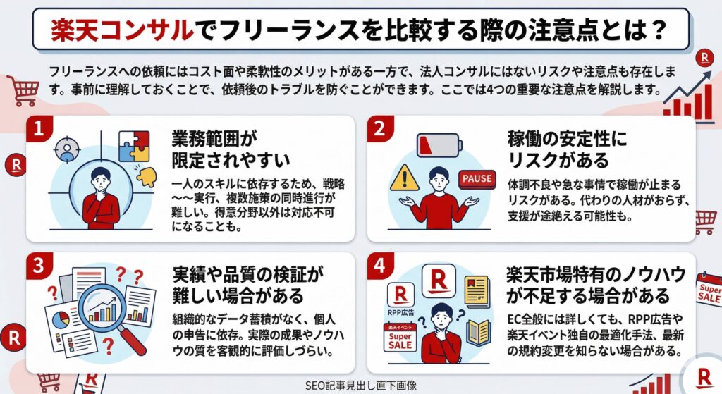 楽天コンサルでフリーランスを比較する際の注意点とは?