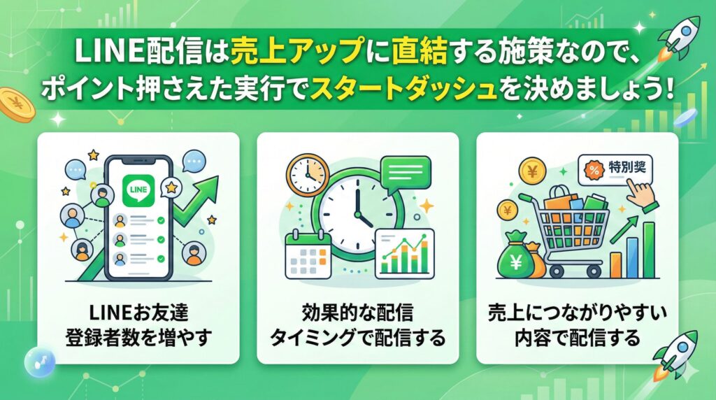 楽天市場でLINE配信するときの売上アップの3つのポイント