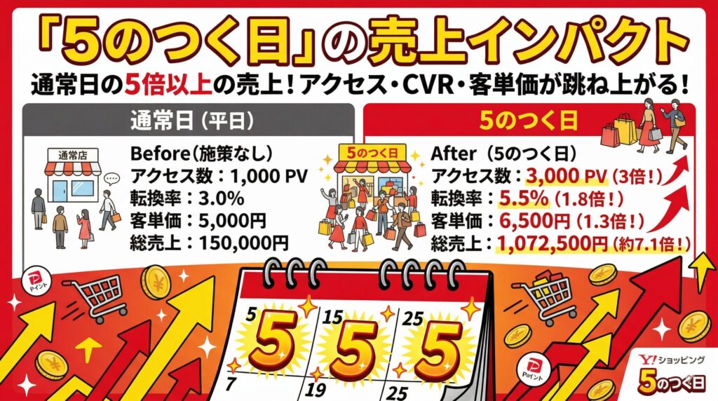 「5のつく日」の売上インパクト