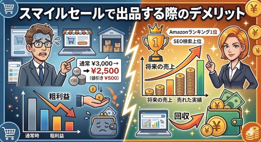 スマイルセールで出品する際のデメリット