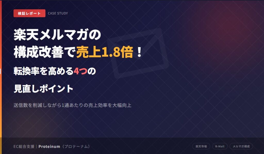 楽天メルマガの構成改善で売上1.8倍！転換率を高める4つの見直しポイント｜ECコンサル検証レポート