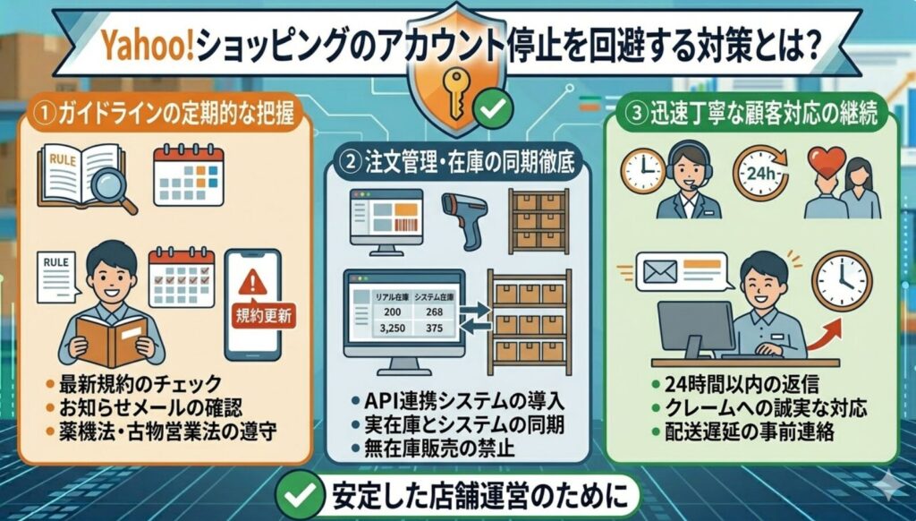 Yahooショッピングのアカウント停止を回避する対策とは?