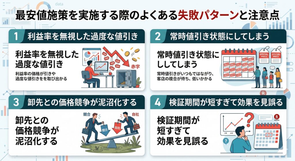 最安値施策を実施する際のよくある失敗パターンと注意点