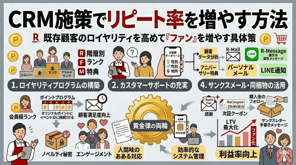 楽天市場CRM施策でリピート率を増やす方法