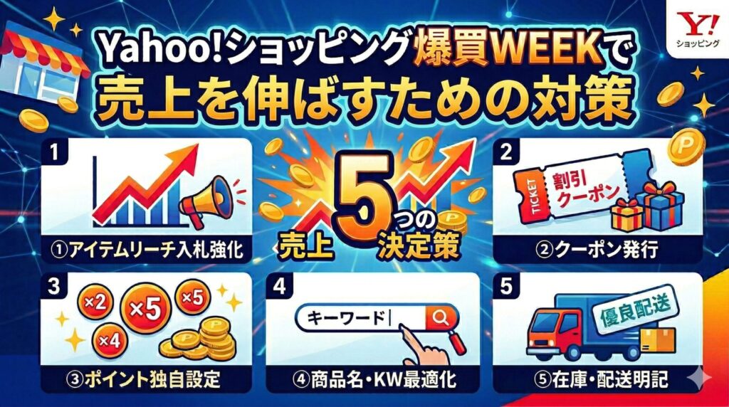 Yahoo!ショッピング爆買WEEKで売上を伸ばすための5つの対策