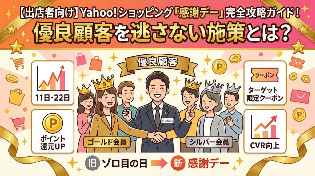 【出店者向け】Yahoo!ショッピング「ヤフショ感謝デー」完全攻略ガイド！優良顧客を逃さない施策とは？
