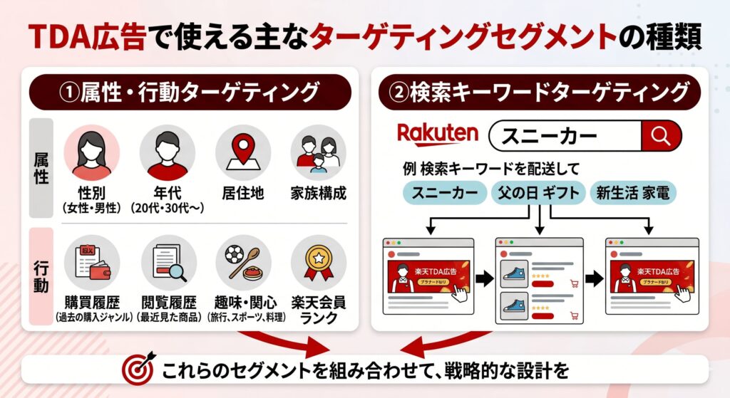 TDA広告で使える主なターゲティングセグメントの種類