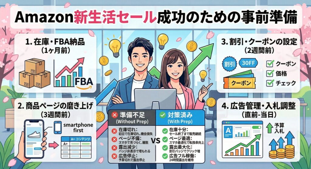 Amazon新生活セール成功のための事前準備