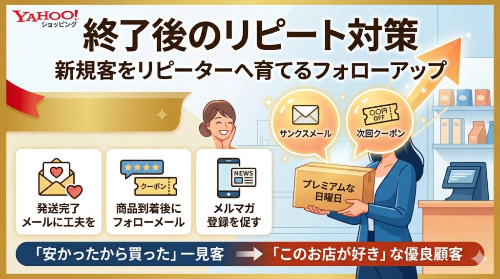 Yahoo!ショッピングプレミアムな日曜日終了後のリピート対策