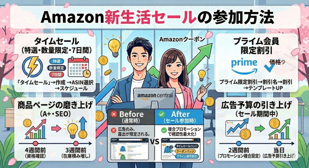 Amazon新生活セールの参加方法