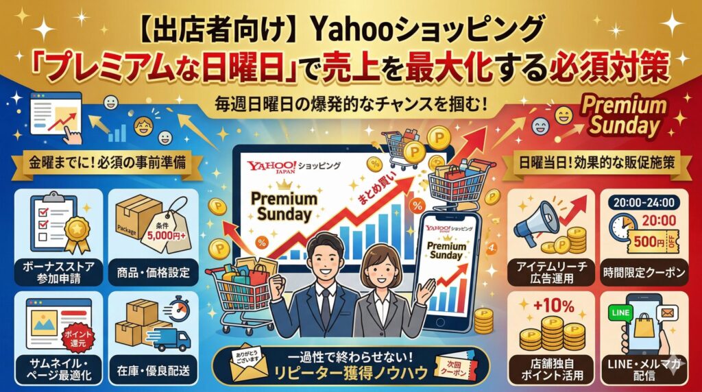 【出店者向け】Yahoo!ショッピング「プレミアムな日曜日」で売上を最大化する必須対策