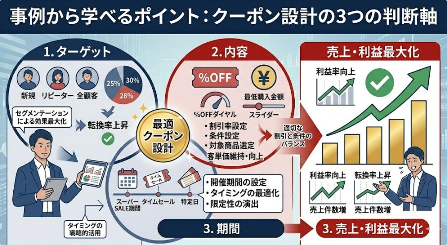 事例から学べるポイント：クーポン設計の3つの判断軸
