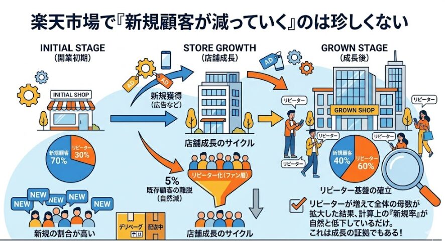 楽天市場で「新規顧客が減っていく」のは珍しくない